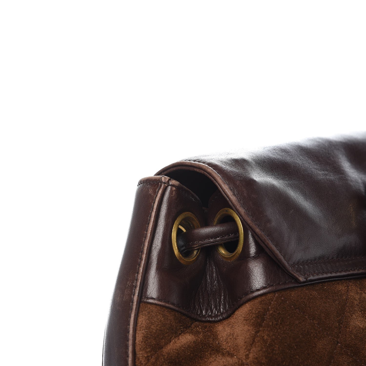 Chanel Suede Quilted Drawstring Sling Backpack Brown 11 of 11