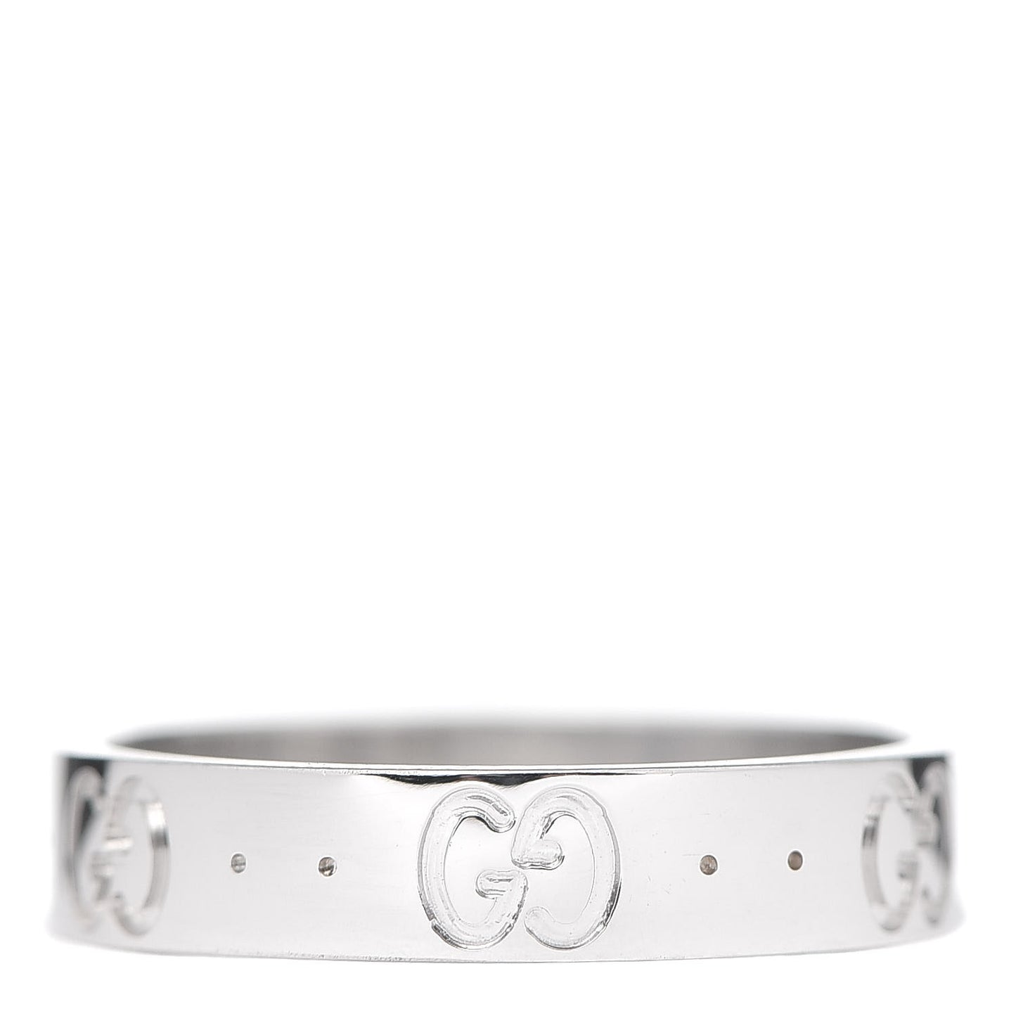 18K White Gold 4mm Icon Thin Band Ring 53 6.25