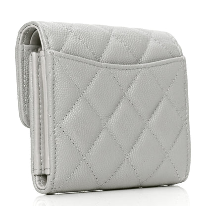 Chanel Caviar Quilted Compact Flap Wallet Grey 2 of 5