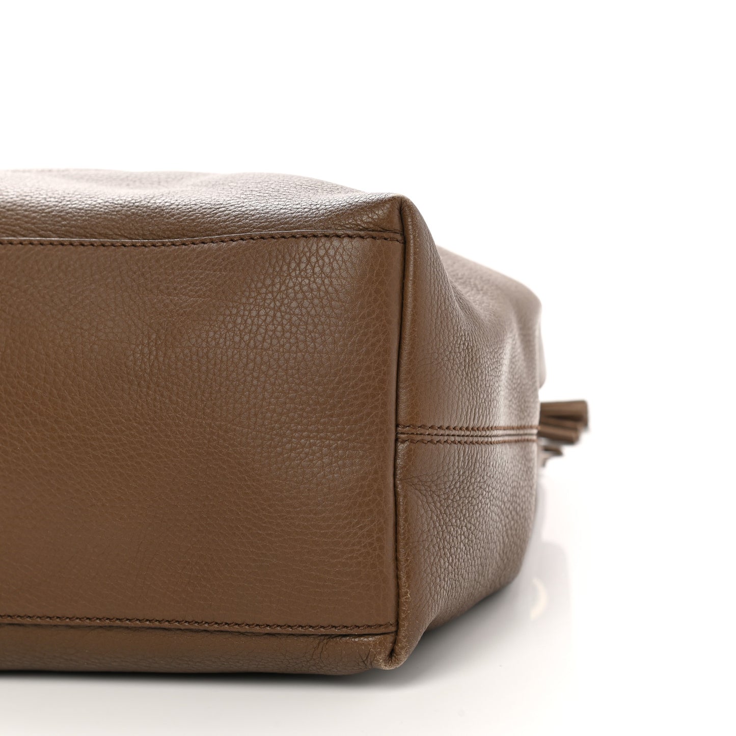 Pebbled Calfskin Medium Soho Chain Shoulder Bag Maple Brown