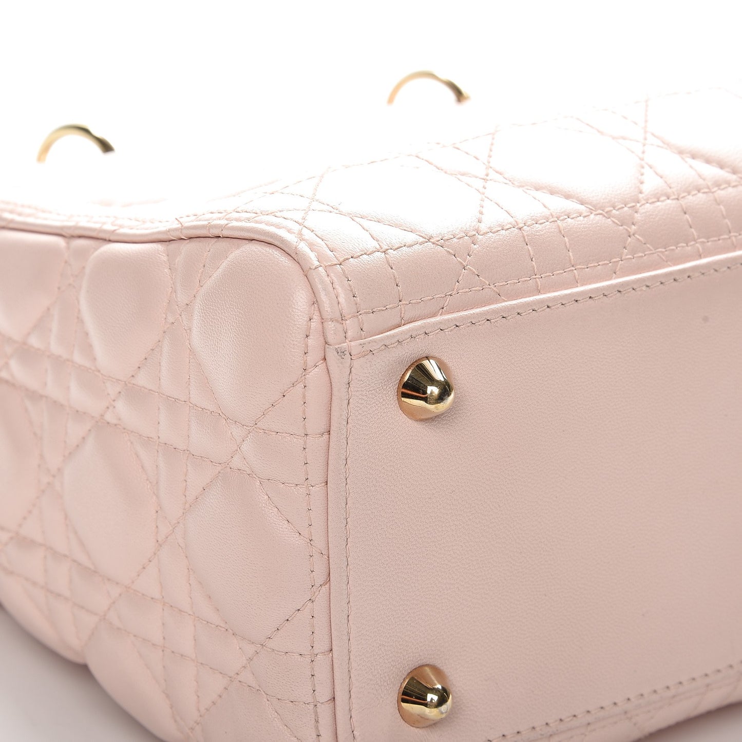 Lambskin Cannage Large Lady Dior Rose Poudre