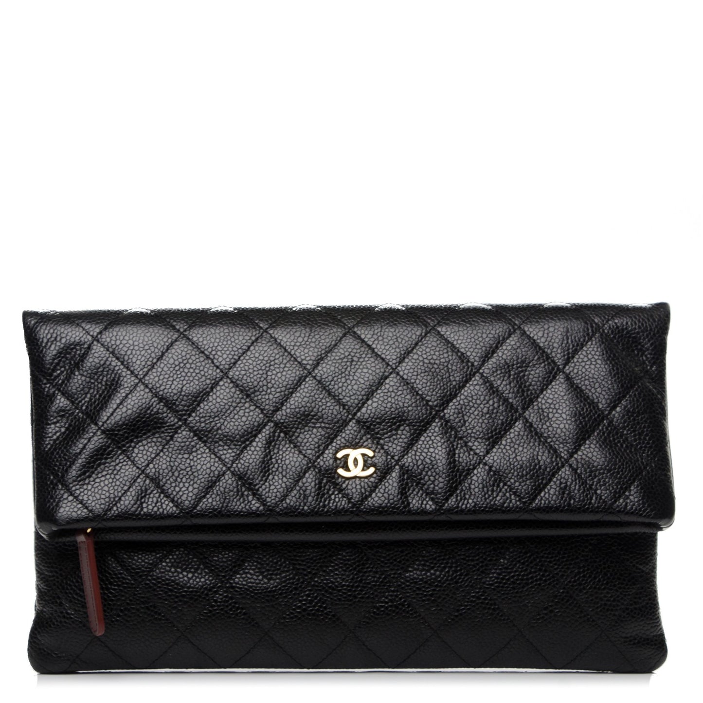 Caviar Quilted CC Beauty Clutch Black