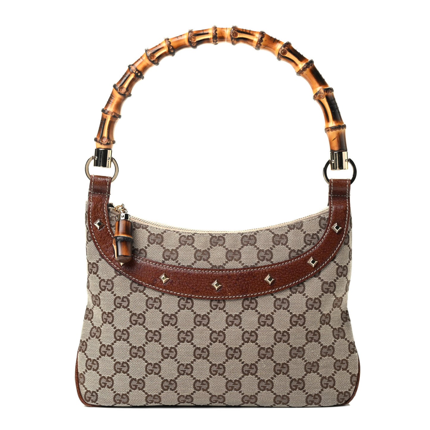Monogram Bamboo Anita Top Handle Bag Brown