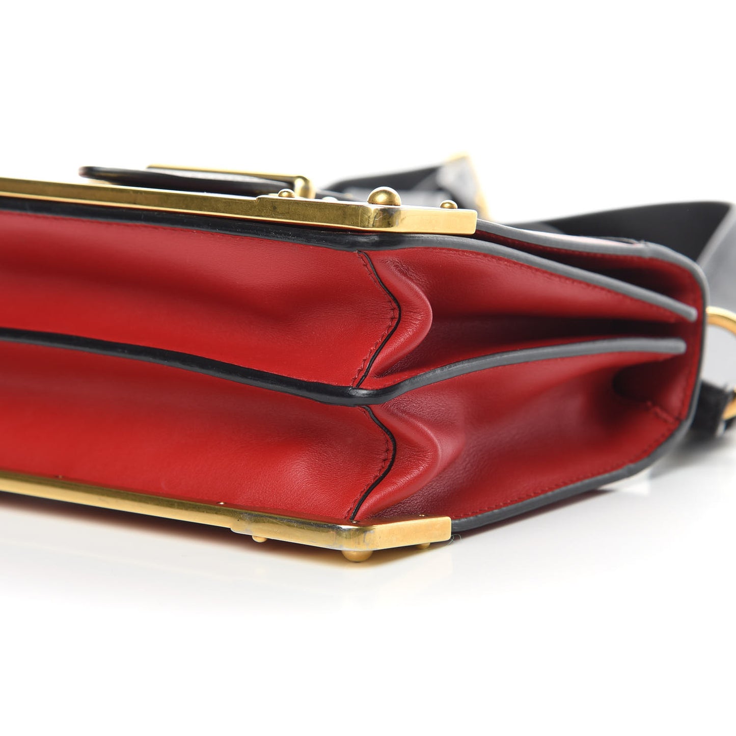 City Calfskin Saffiano Cahier Bag Fuoco Black