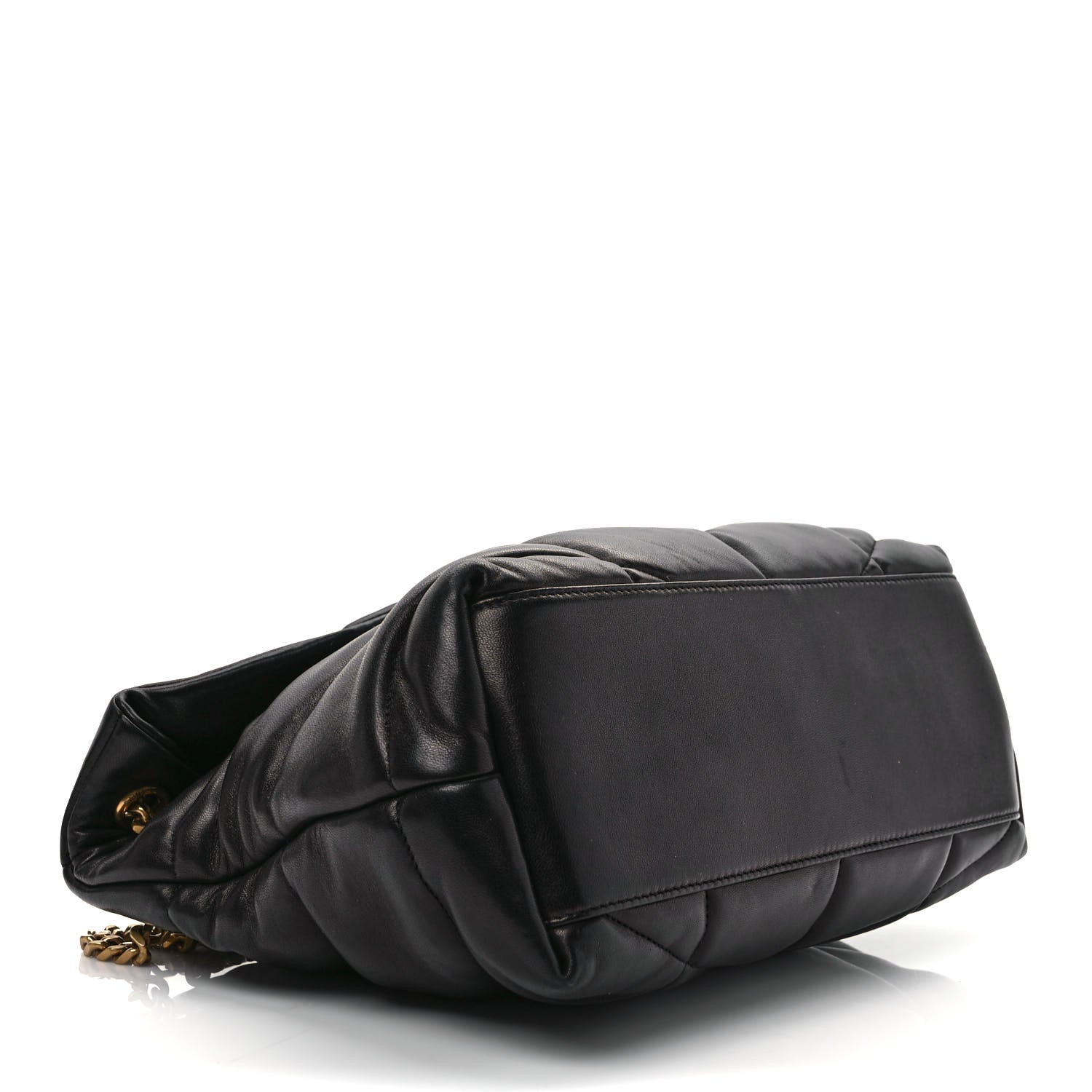 Saint Laurent Lambskin Quilted Medium Loulou Puffer Monogram Chain Satchel Black 4 of 12