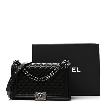 Chanel Lambskin Quilted New Medium Boy Flap Black 11 of 11