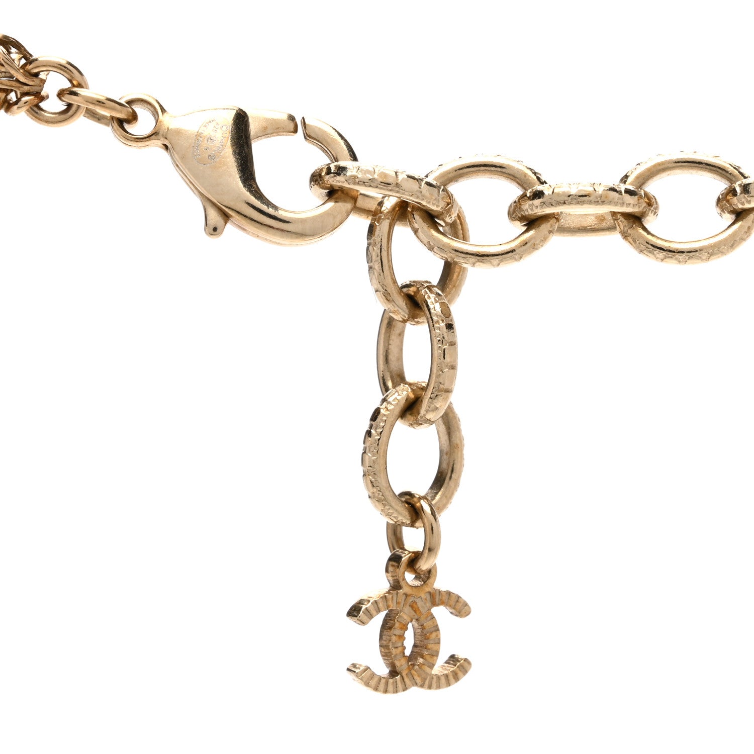 Chanel Crystal Pearl CC Necklace Gold 4 of 4