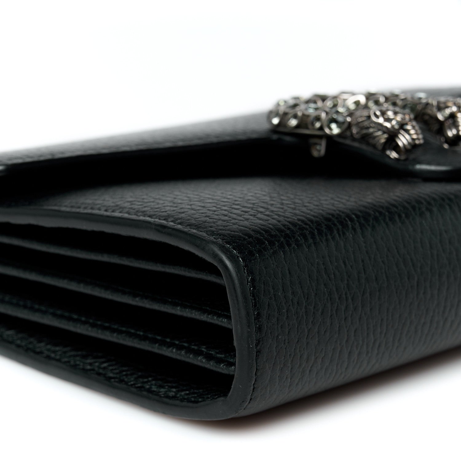 Gucci Calfskin Mini Dionysus Chain Wallet Black 9 of 11