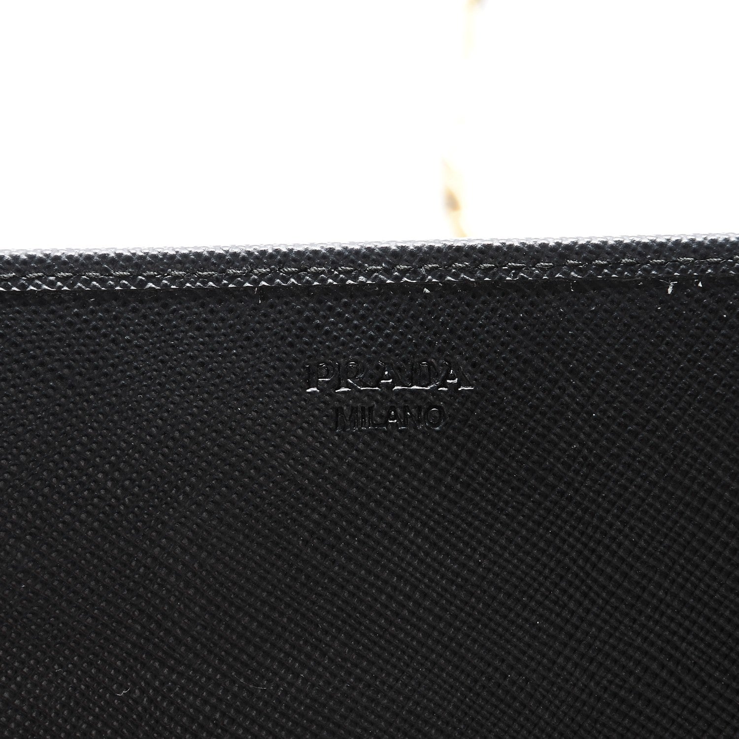 Prada Saffiano Metal Oro Chain Wallet Nero Black 6 of 6