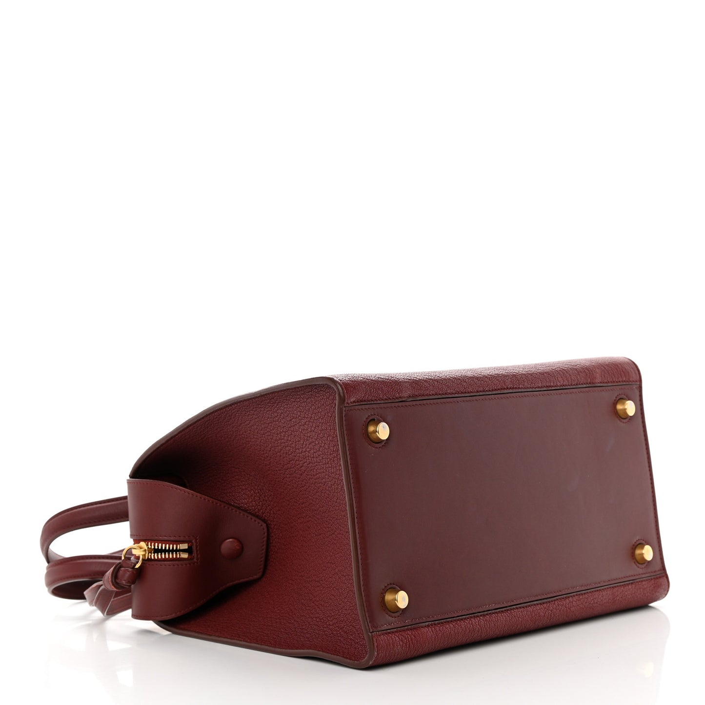 Bullhide Calfskin Small Ring Bag Dark Ruby