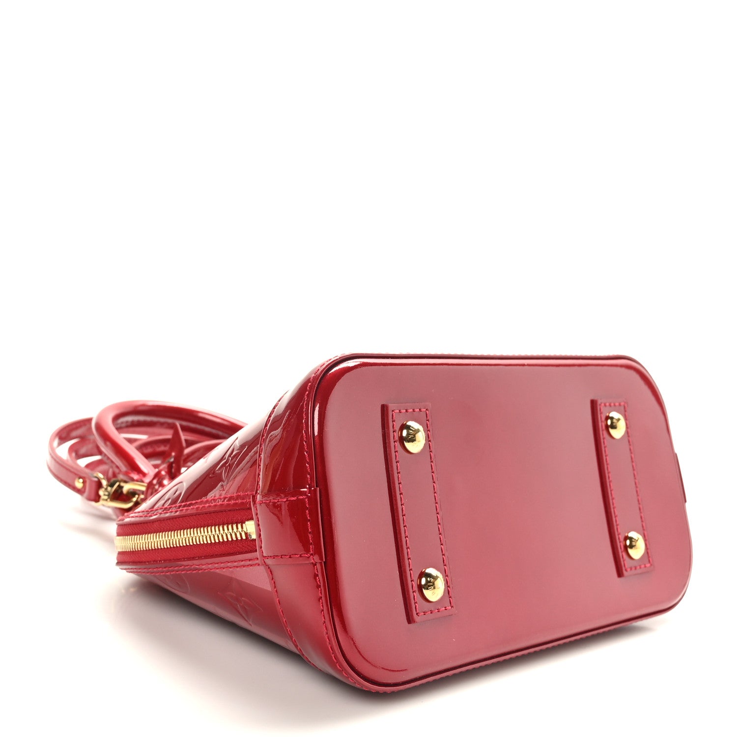 Louis Vuitton Vernis Rayures Alma BB Pomme D'Amour 4 of 8