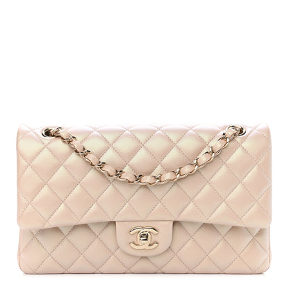 Chanel Iridescent Calfskin Quilted Medium Double Flap Beige 1 of 10