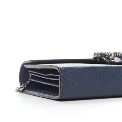 Gucci Dollar Calfskin Crystal Mini Dionysus Chain Wallet Blue Agata Black Diamond 7 of 8