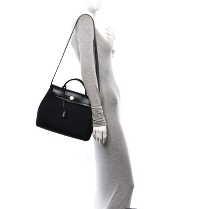 Hermes Military Toile Vache Hunter Herbag Zip Retourne 31 PM Black 2 of 11