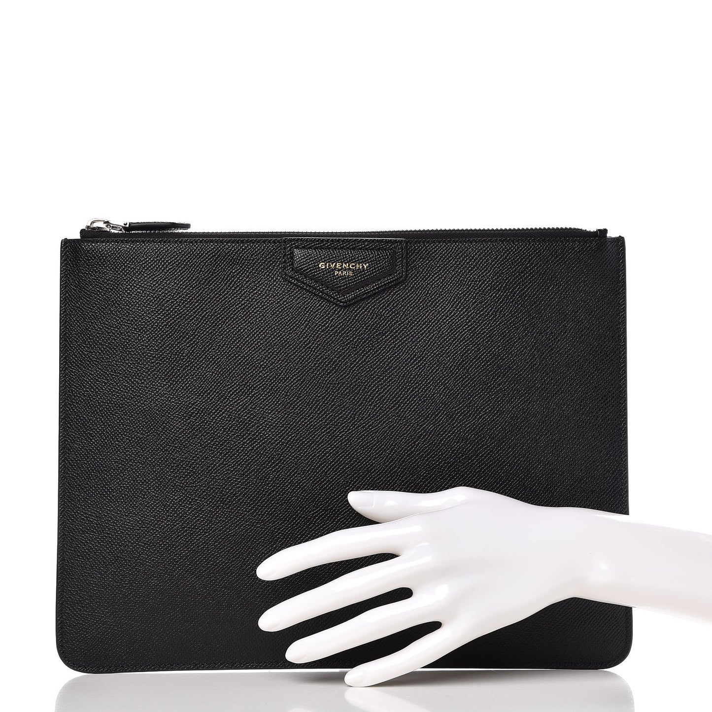 Sugar Goatskin Large Antigona Pouch Black