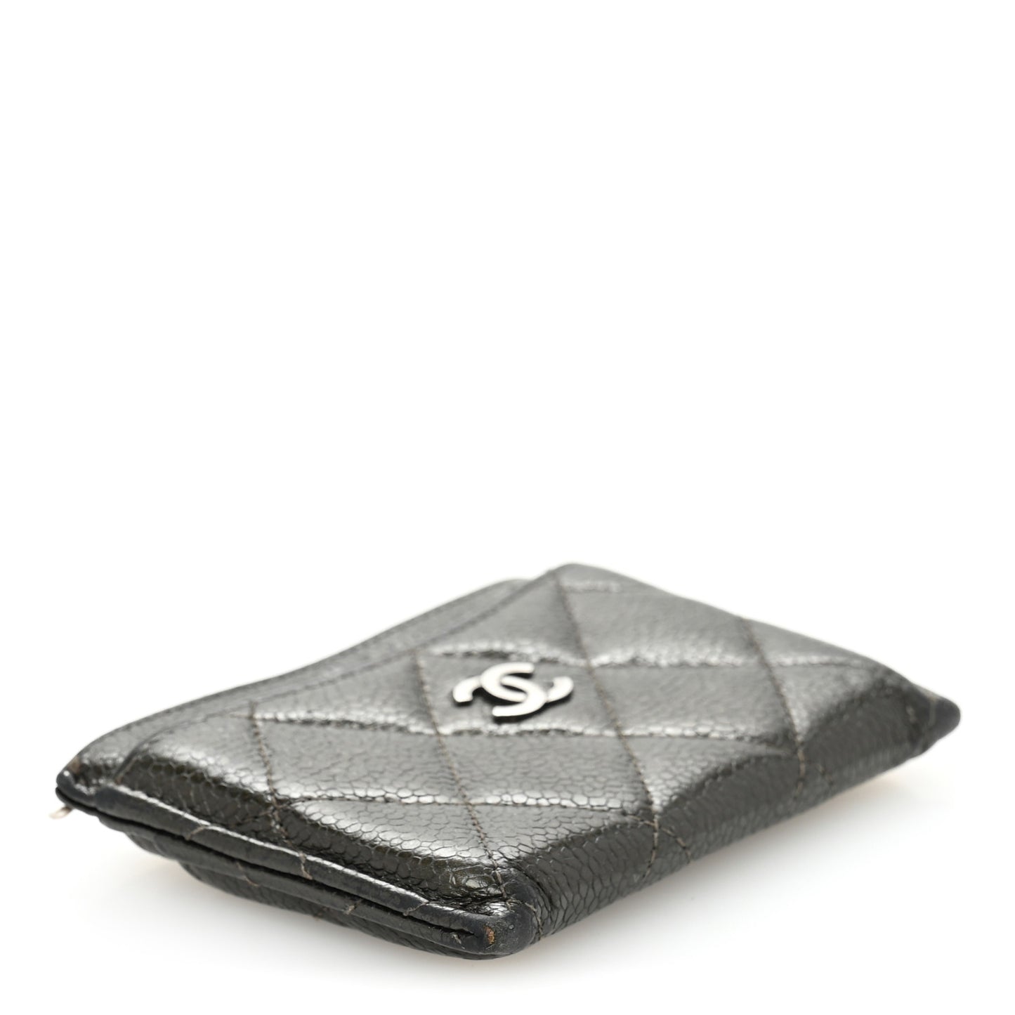 Caviar Quilted Card Holder Black