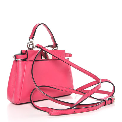 Fendi Shiny Nappa Micro Peekaboo Iconic Satchel Fuxia 3 of 15