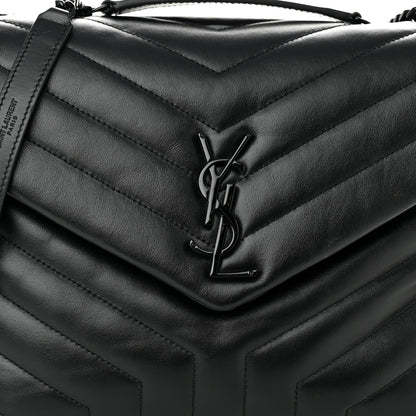 Saint Laurent Calfskin Y Quilted Monogram Monochrome Medium Loulou Chain Satchel Black 9 of 11