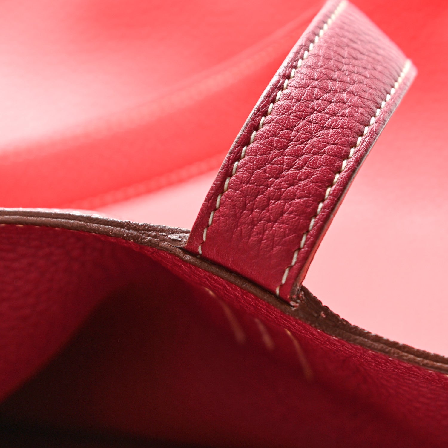 Hermes Taurillon Clemence Double Sens 36 Reversible Tote Rubis Bougainvillea 15 of 16