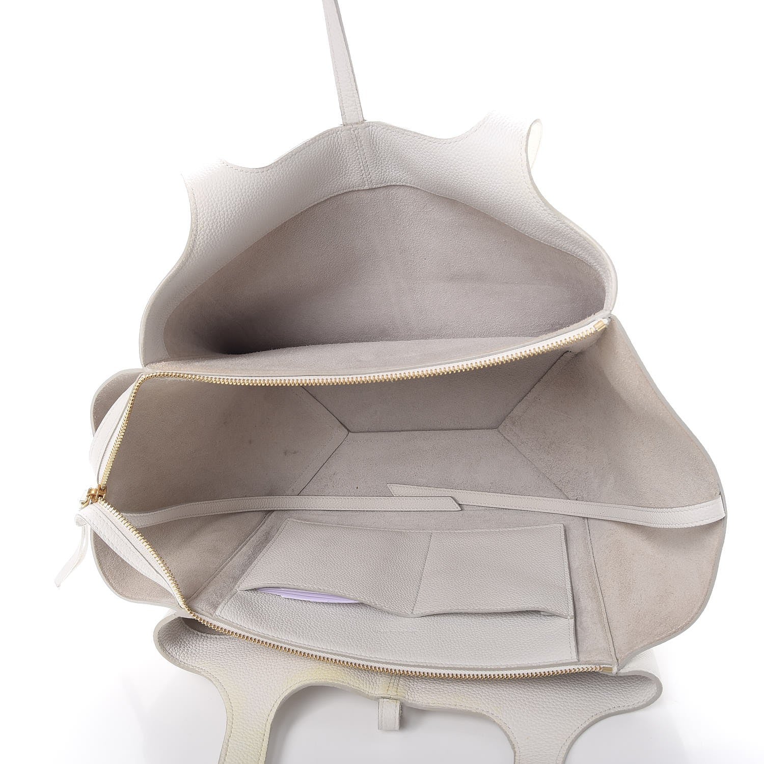 Celine Baby Grained Calfskin Small Tri-Fold Bag White 5 of 11