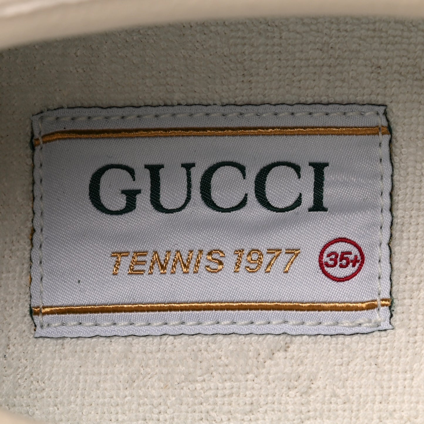 GG Monogram Womens 1977 Tennis Slip On 30mm Sneakers 35.5 Beige Ebony Mystic White