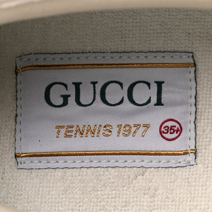 Gucci GG Monogram Womens 1977 Tennis Slip On 30mm Sneakers 35.5 Beige Ebony Mystic White 9 of 10