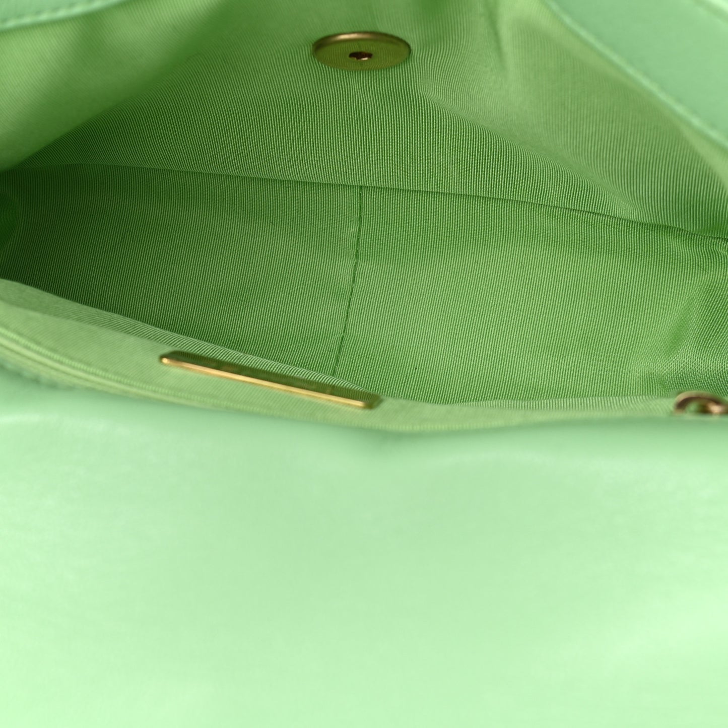 Goatskin Quilted Medium Chanel 19 Flap Light Green