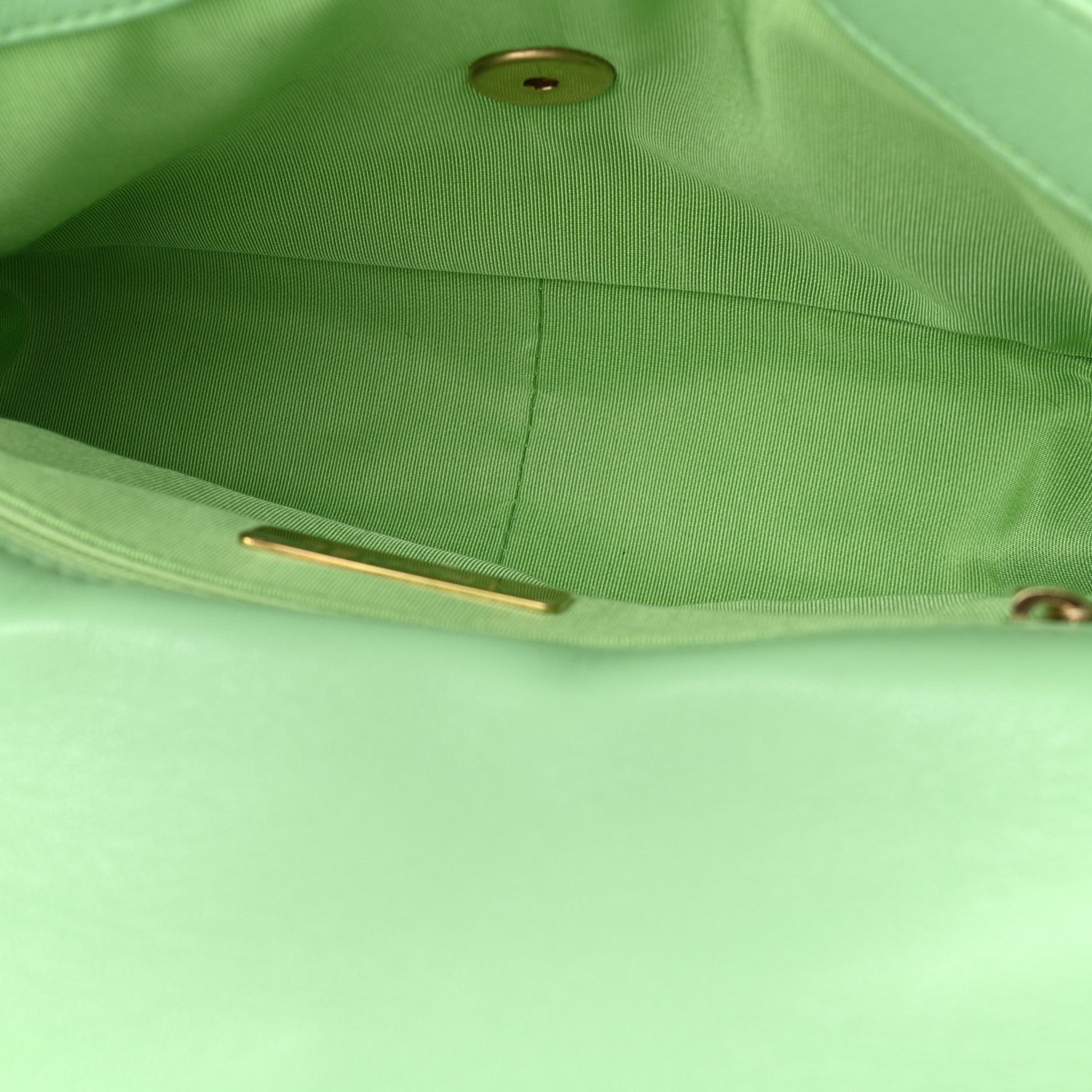Chanel Goatskin Quilted Medium Chanel 19 Flap Light Green 5 of 11