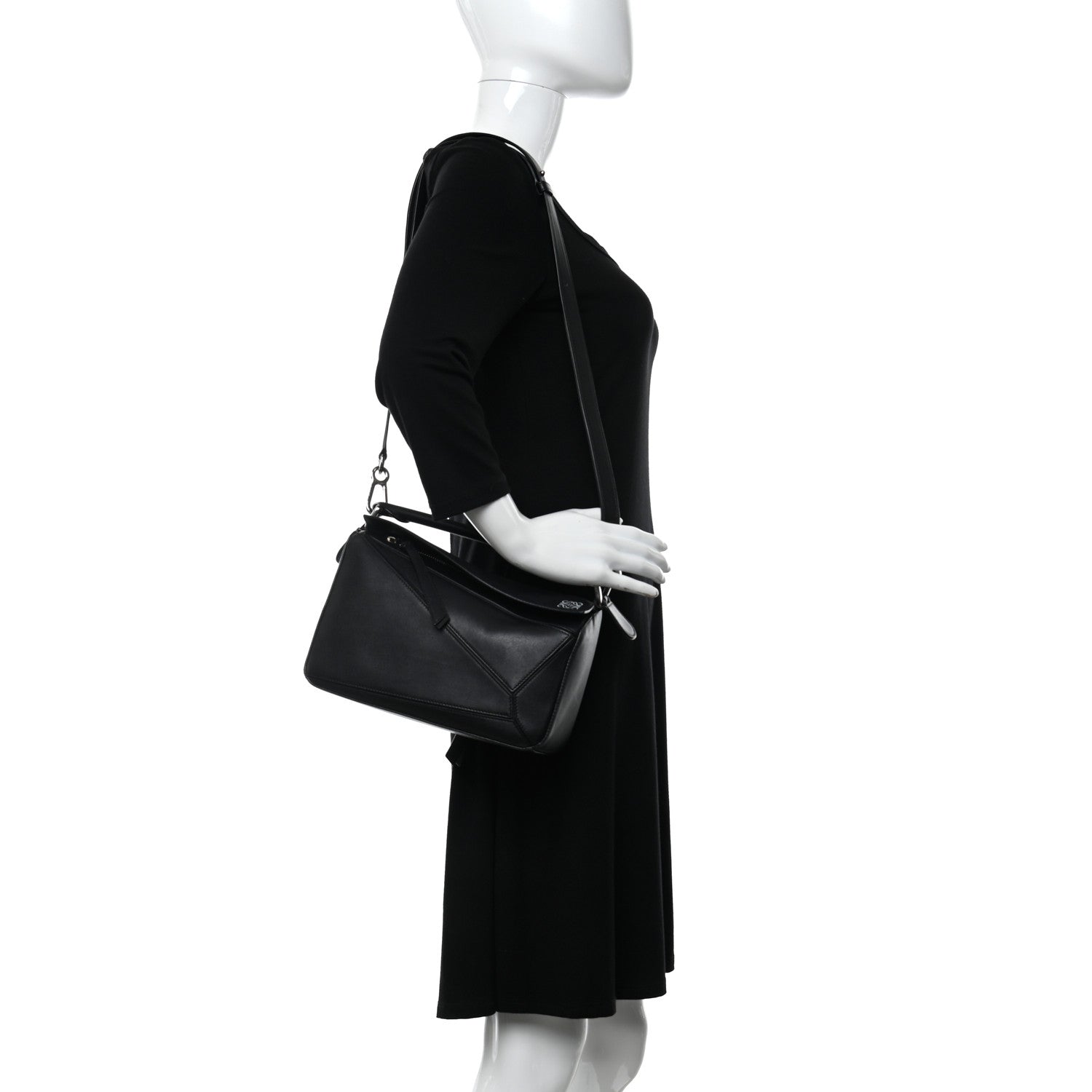 Loewe Calfskin Small Puzzle Bag Black 2 of 12