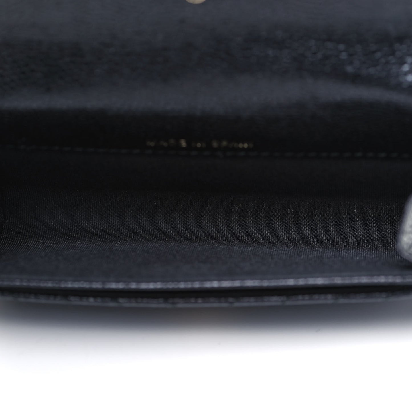 Caviar Chevron Quilted Boy Card Holder Wallet Black