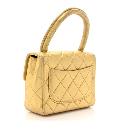 Chanel Metallic Lambskin Quilted Parent Child Kelly Flap Gold 7 of 29