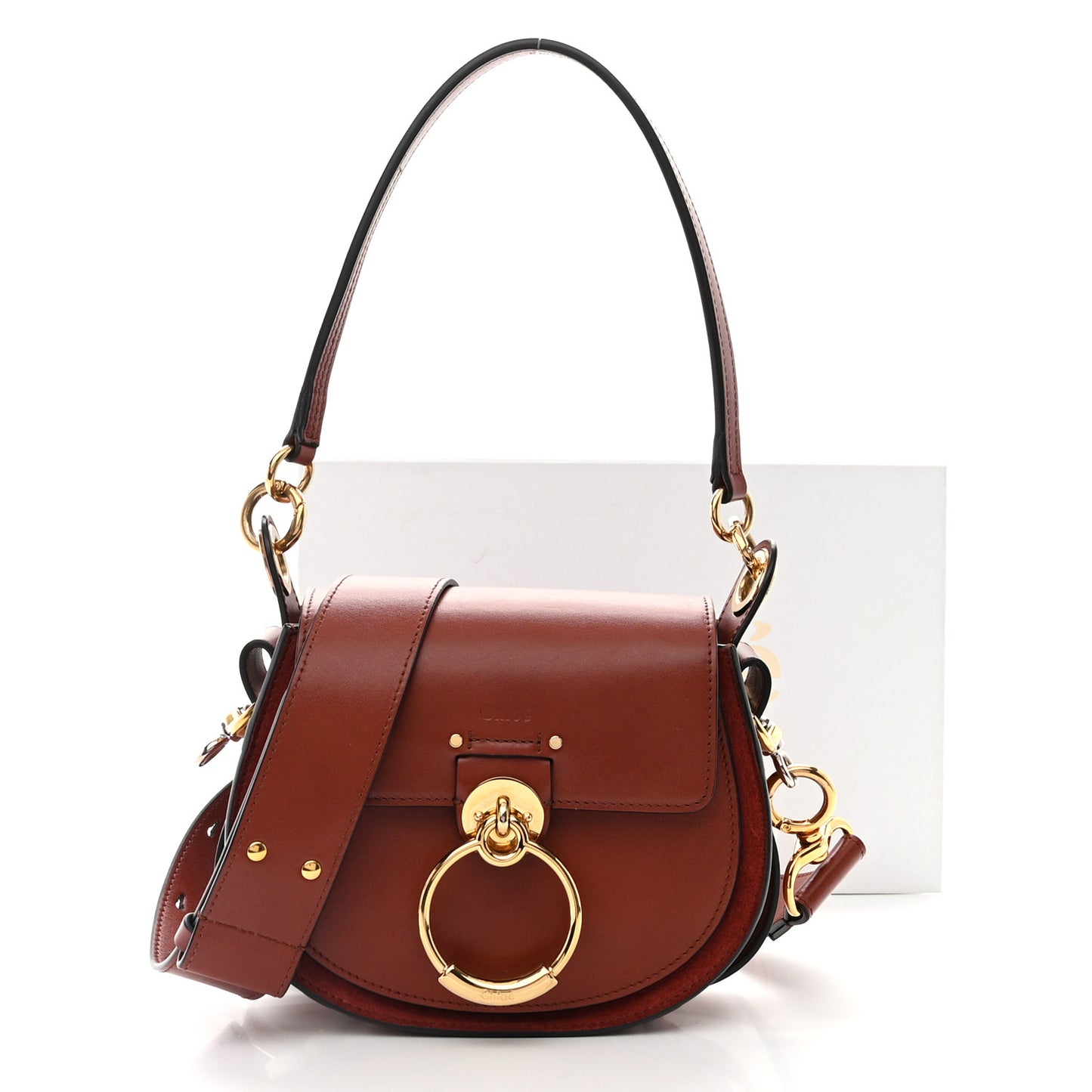 Calfskin Small Tess Bag Sepia Brown