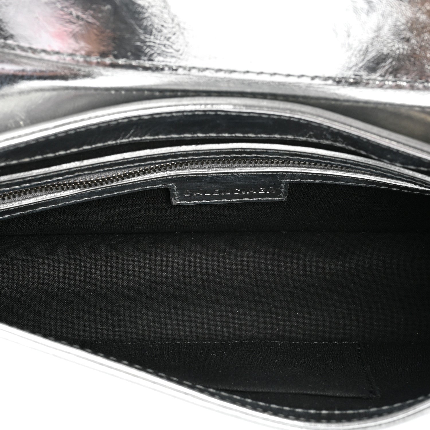 Balenciaga Smooth Metallic Calfskin Small Lindsay Shoulder Bag Silver 4 of 11