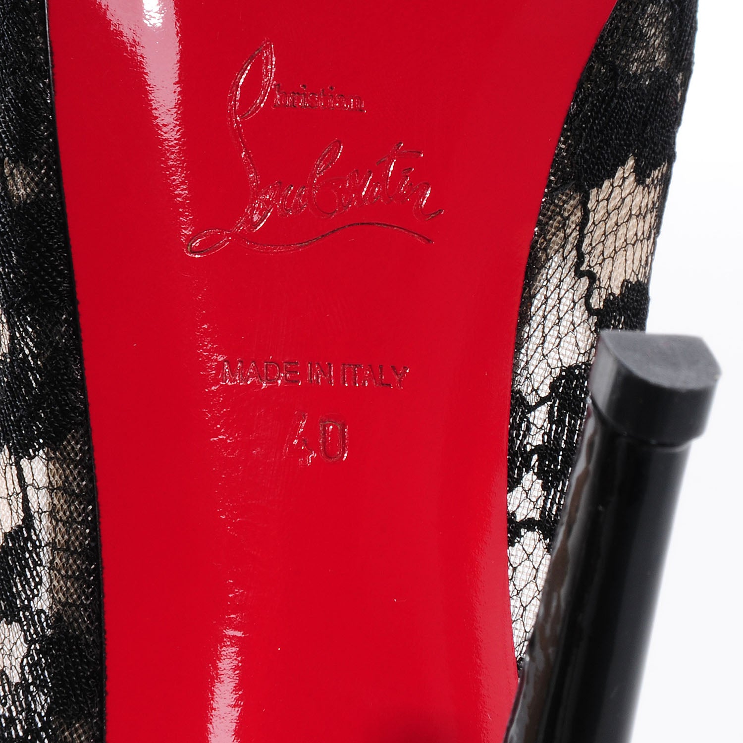 Christian Louboutin Patent Lace Leopard Ambro Pizzo 120 Pumps 40 Black 6 of 6