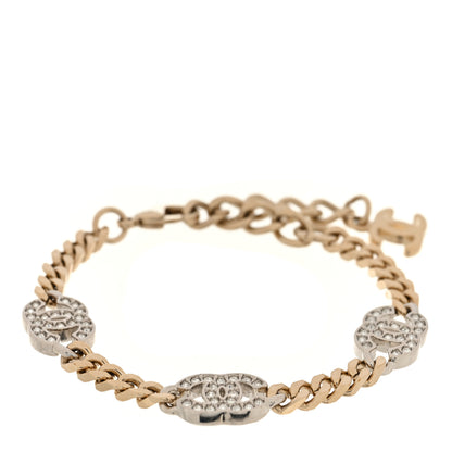 Chanel Crystal CC Chain Bracelet Gold Silver 1 of 5