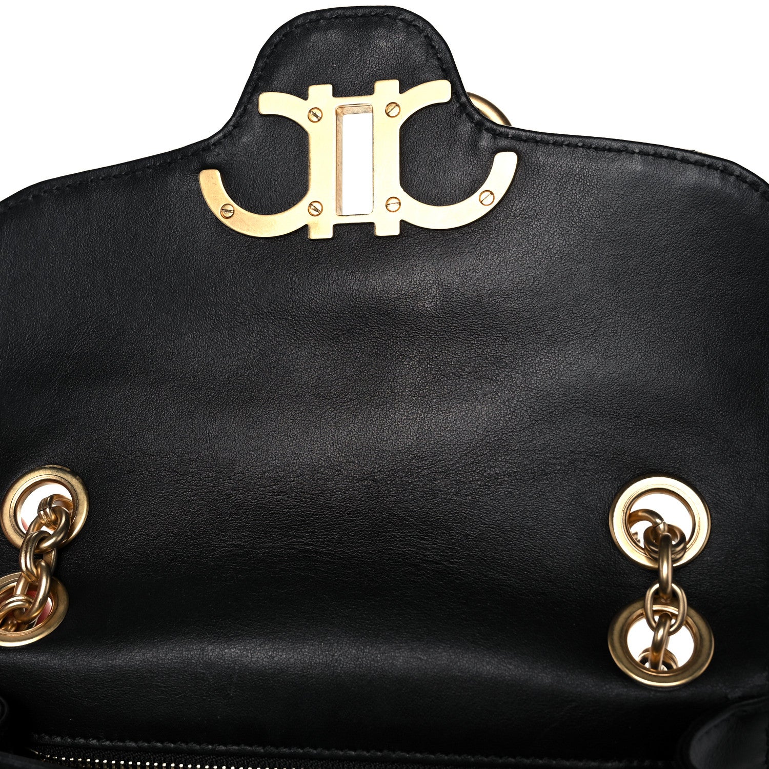 Salvatore Ferragamo Calfskin Quilted Gancini Small Flap Bag Black 11 of 11