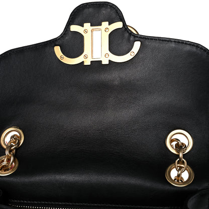 Salvatore Ferragamo Calfskin Quilted Gancini Small Flap Bag Black 11 of 11
