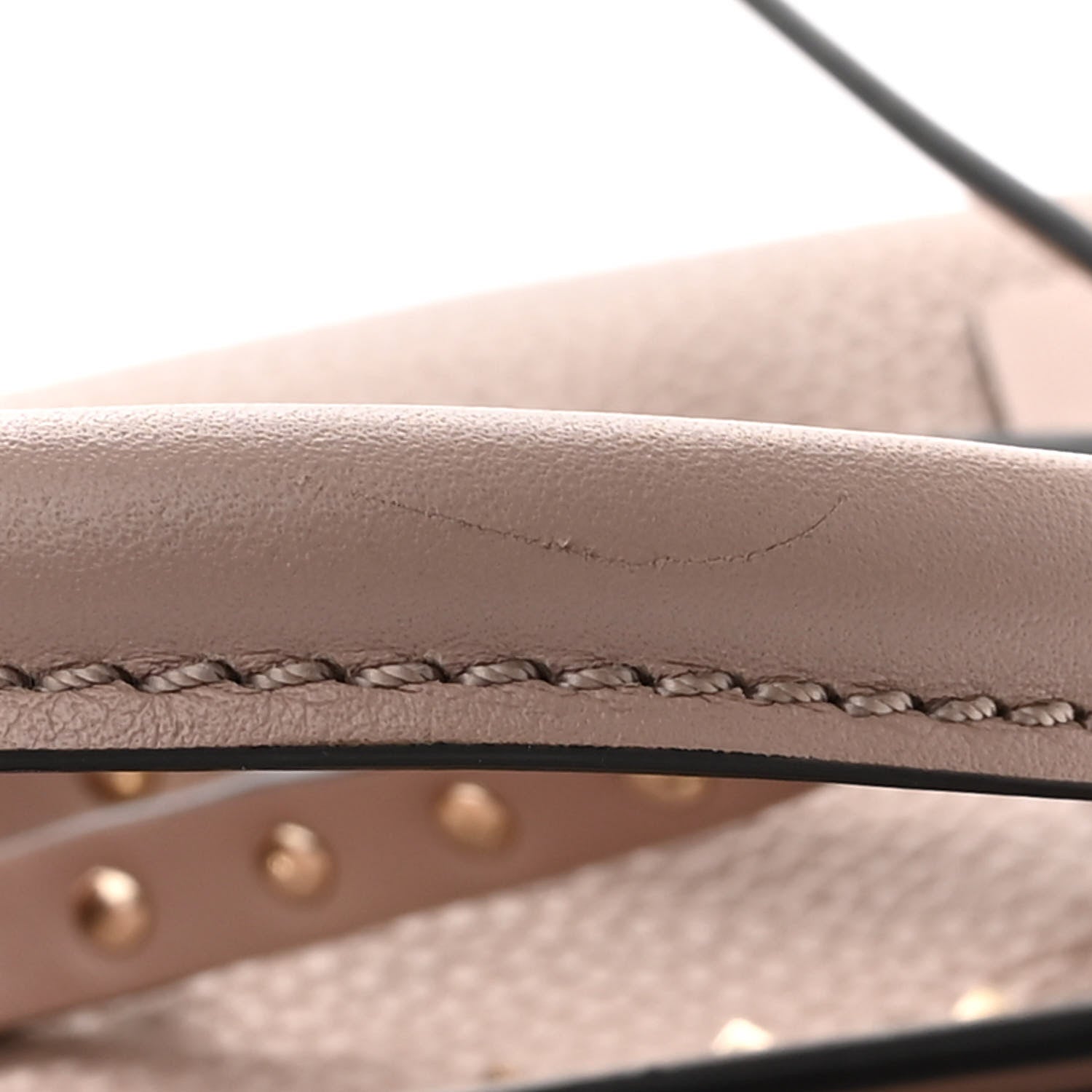 Valentino Garavani Pebbled Calfskin Small Rockstud Double Handle Bag Poudre 15 of 15
