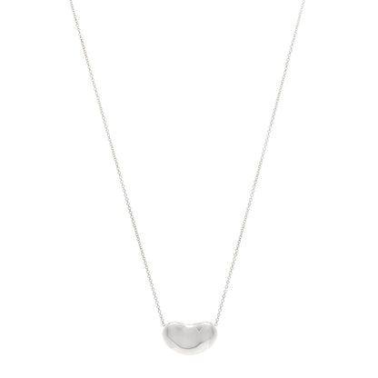 Tiffany Sterling Silver 19mm Elsa Peretti Bean Pendant Necklace 1 of 5