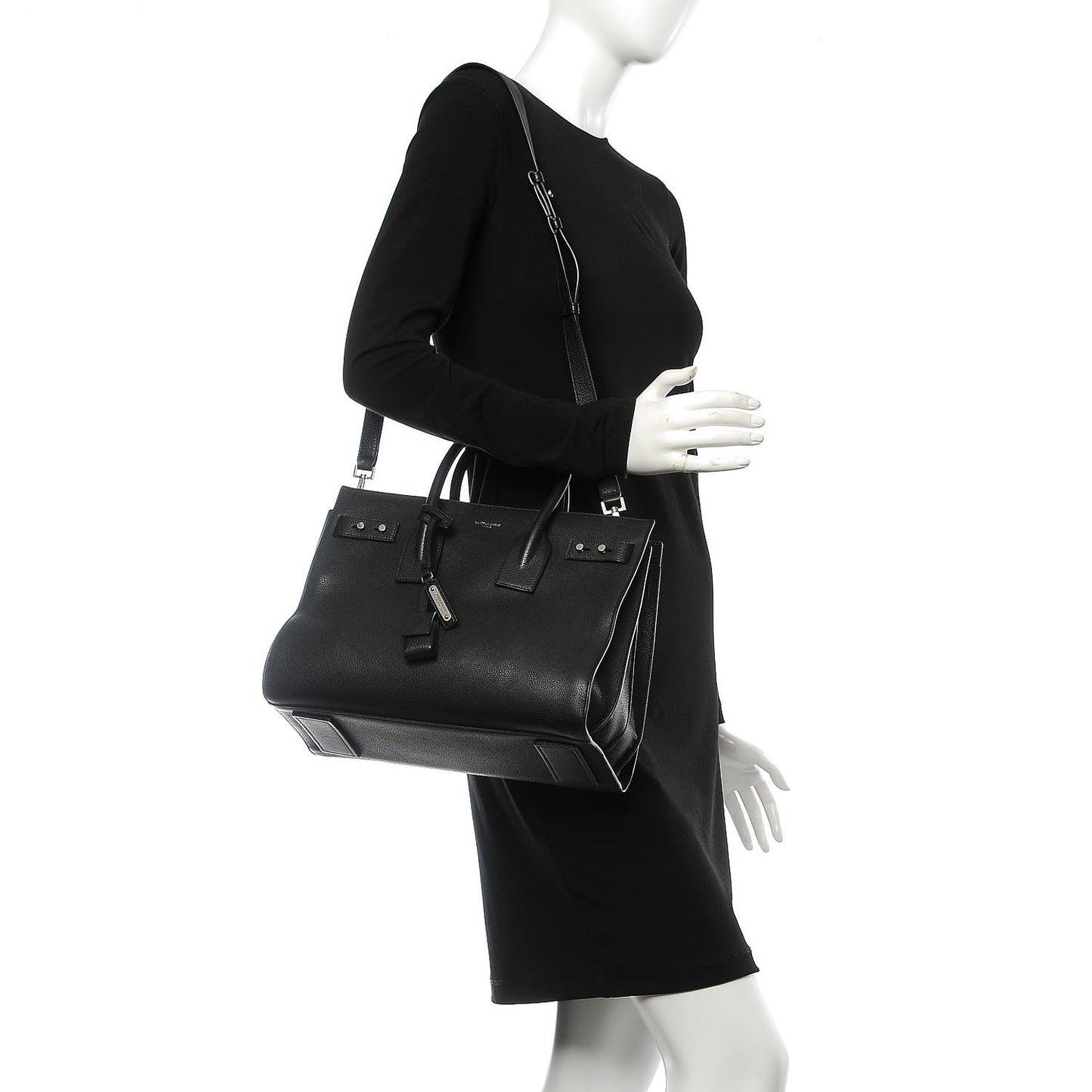 Grained Calfskin Small Supple Sac De Jour Black