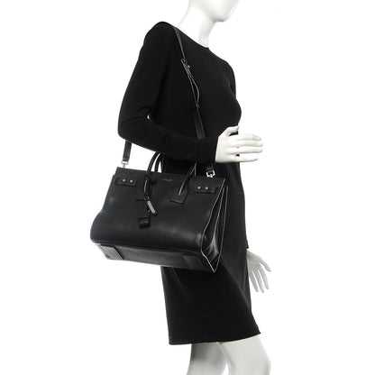 Saint Laurent Grained Calfskin Small Supple Sac De Jour Black 2 of 7
