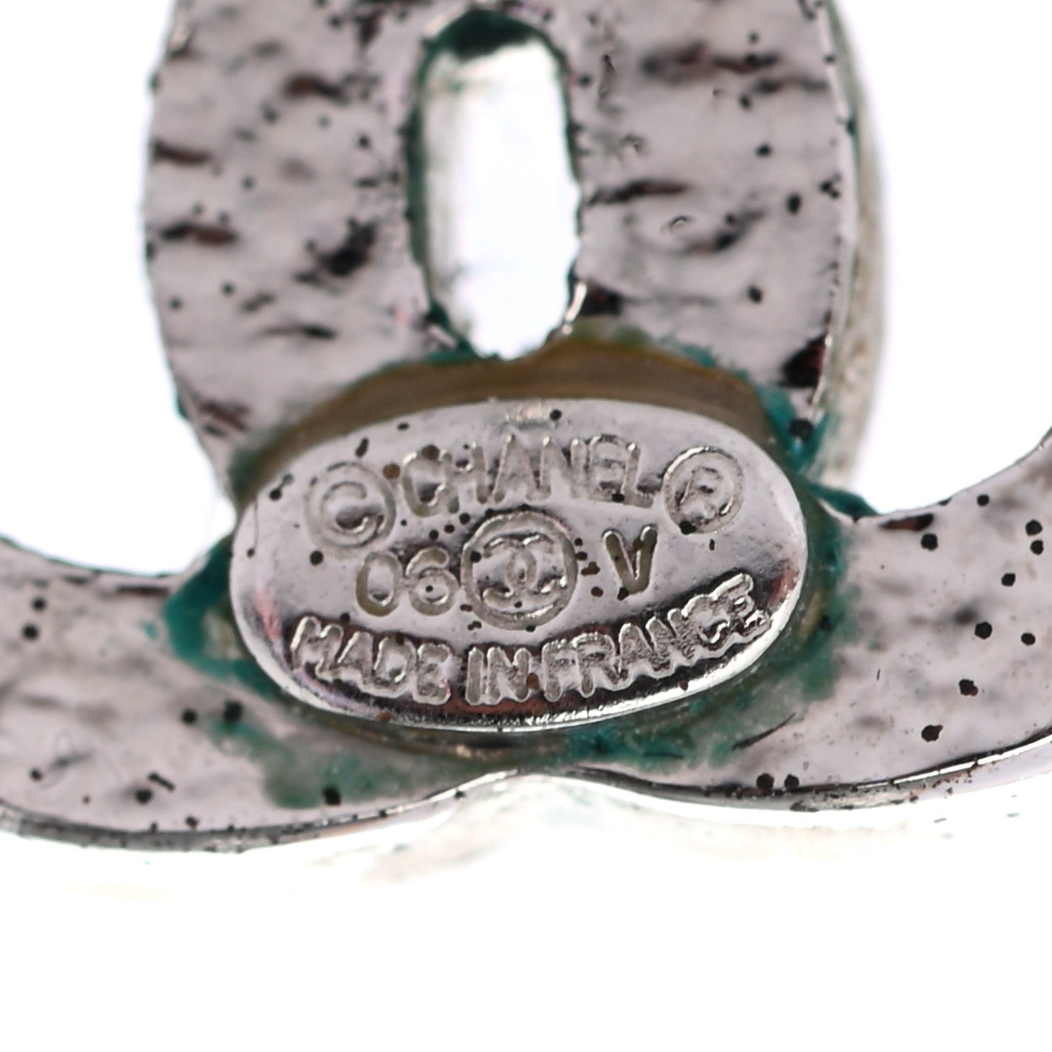 Chanel Crystal CC Earrings Silver 5 of 5