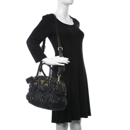Prada Nappa Gaufre Dome Satchel Black 2 of 10
