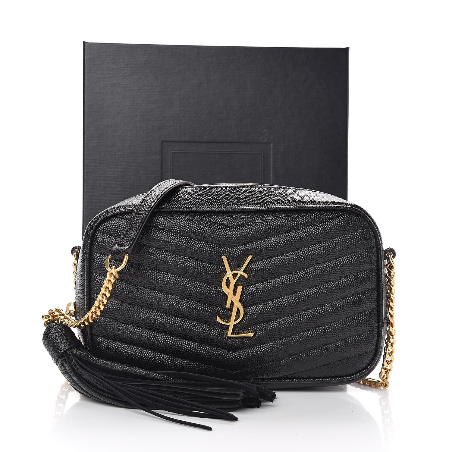 Saint Laurent Grain De Poudre Matelasse Monogram Mini Lou Camera Bag Black 10 of 10