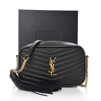 Saint Laurent Grain De Poudre Matelasse Monogram Mini Lou Camera Bag Black 10 of 10