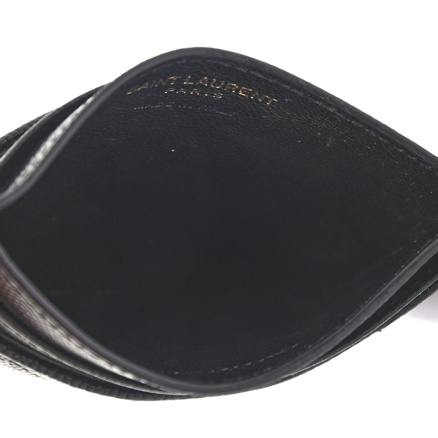 Grain De Poudre Matelasse Chevron Monogram Credit Card Case Black