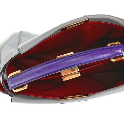 Fendi Nappa Colorblock Mini Peekaboo Iconic Satchel Polvere Purple Rain Ruby 5 of 13