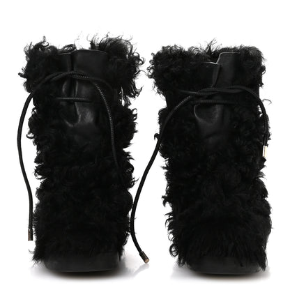 Chanel Shearling Sheepskin High Boots 38 Black 3 of 9