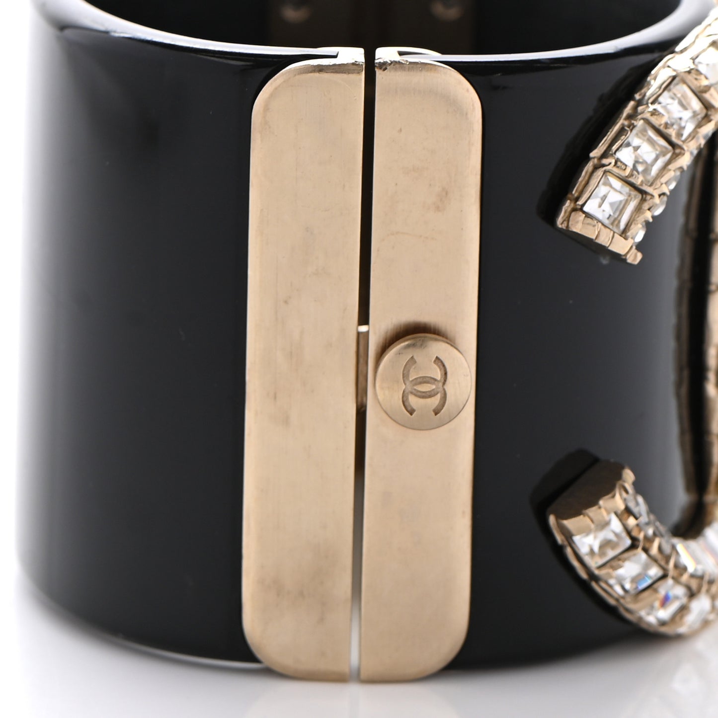 Resin Baguette Crystal CC Cuff Black