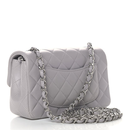 Chanel Lambskin Quilted Mini Rectangular Flap Grey 2 of 4